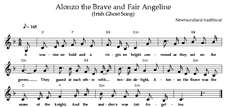 Alonzo the Brave and Fair Angeline, Newfoundland traditional