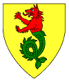 Or, a sea-wolf gules tailed vert.
